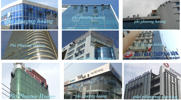 Dịch vụ vệ sinh kính, lau kính, đu dây nhà cao tầng hcm